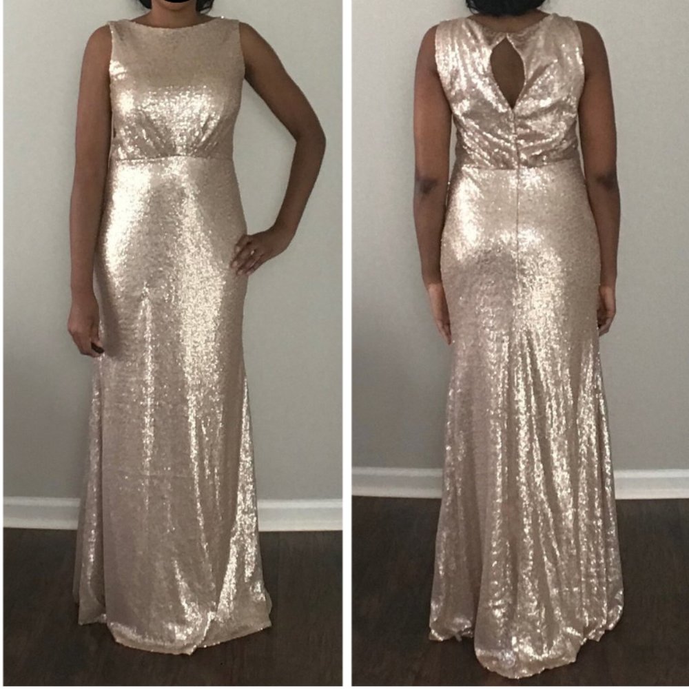 Gold Bridesmaid Dress Floor Length Mermaid Bridesmaid Elegant Dress